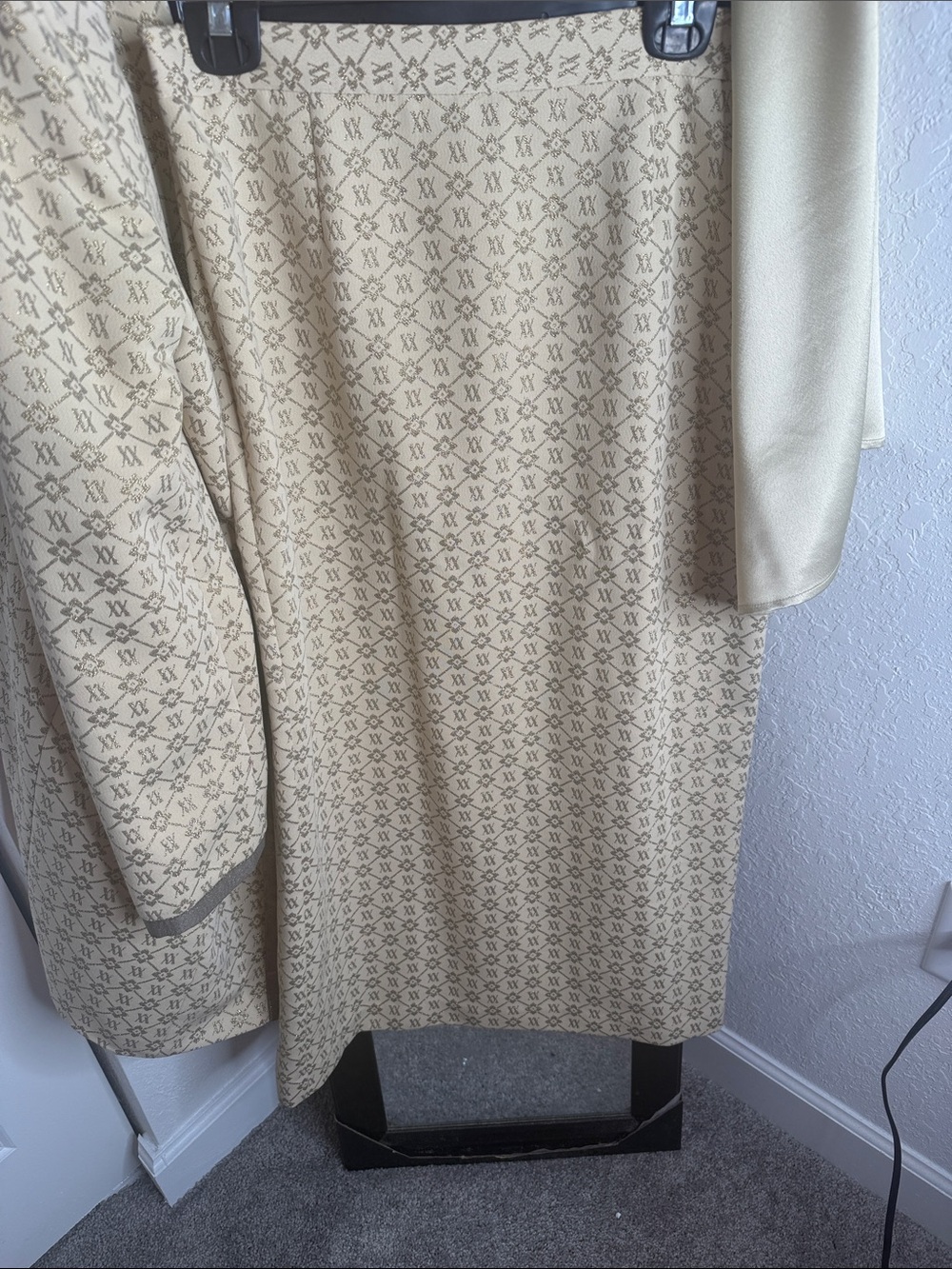 Cicara Cream Patterned Skirt Set with Hat - Picture 6 of 9